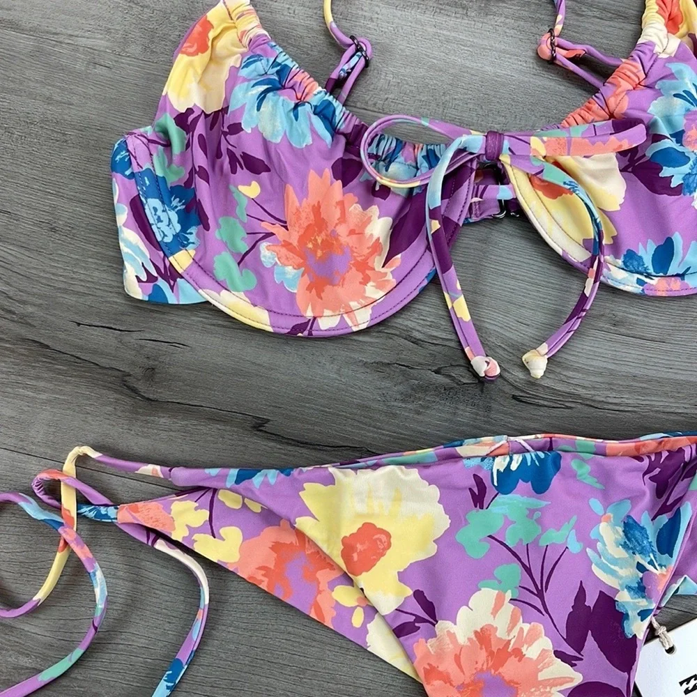 ☀️BILLABONG☀️ HALLEYS GARDEN TIE HALLEYS GARDEN STRIN BIKINI SET